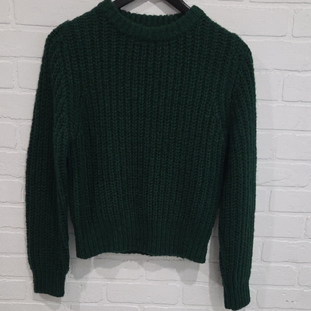 ROLLA'S Forest Green Chunky Crewneck Sweater
